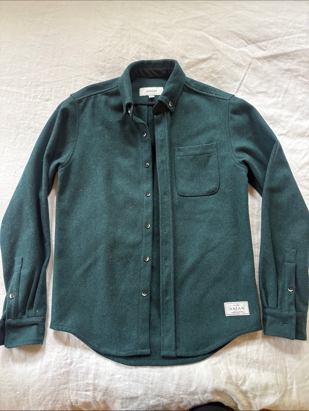 ANIAN Forest Green Women's Button-Down Shirt Jacket